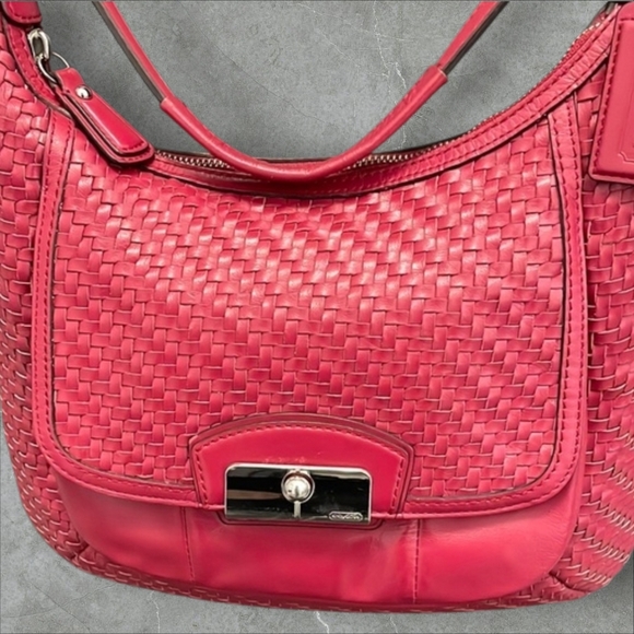 Coach Handbags - Coach Kristin Woven Leather Hobo